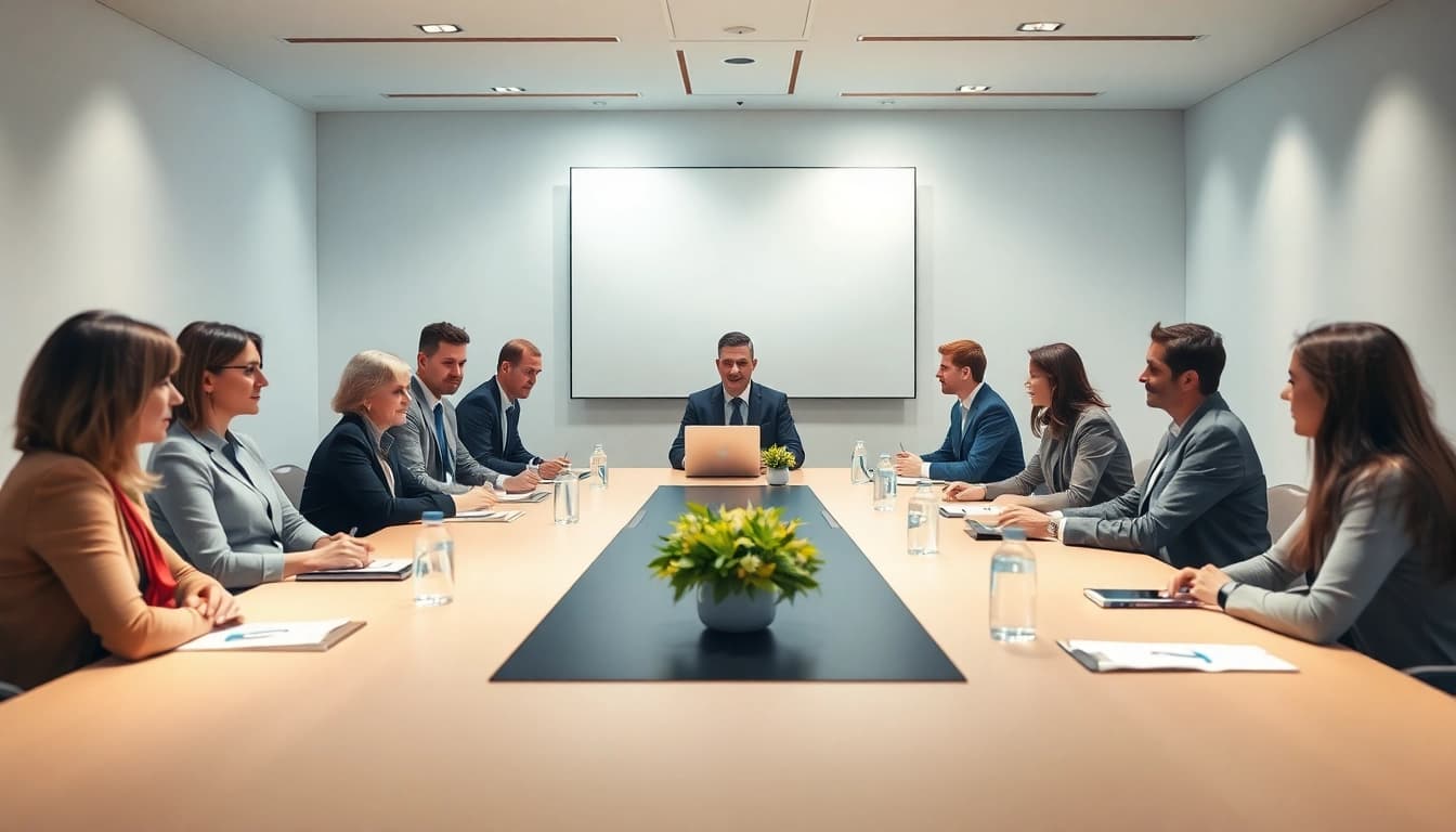 Strategische Diskussion über Executive Search Alternativen in einem modernen Konferenzraum.