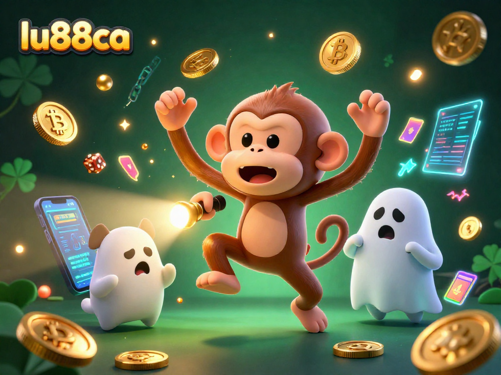 Engage with lu88ca's exciting online gaming atmosphere featuring a playful poltergeist monkey and ghost-hunter puppy.