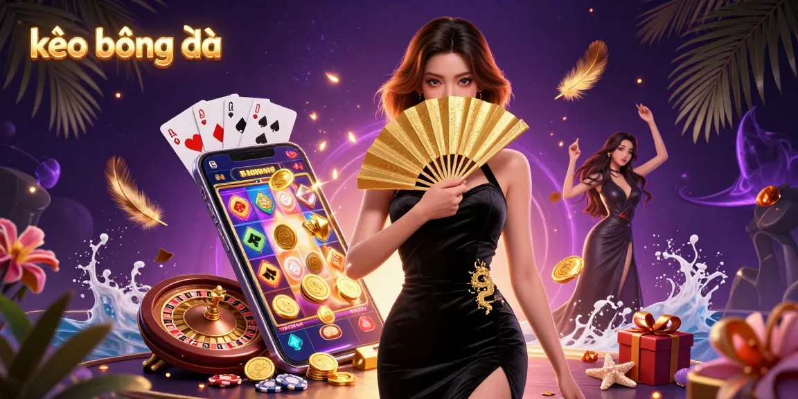 Experience thrilling kèo bóng đá action with a stunning Asian woman and dynamic casino elements.