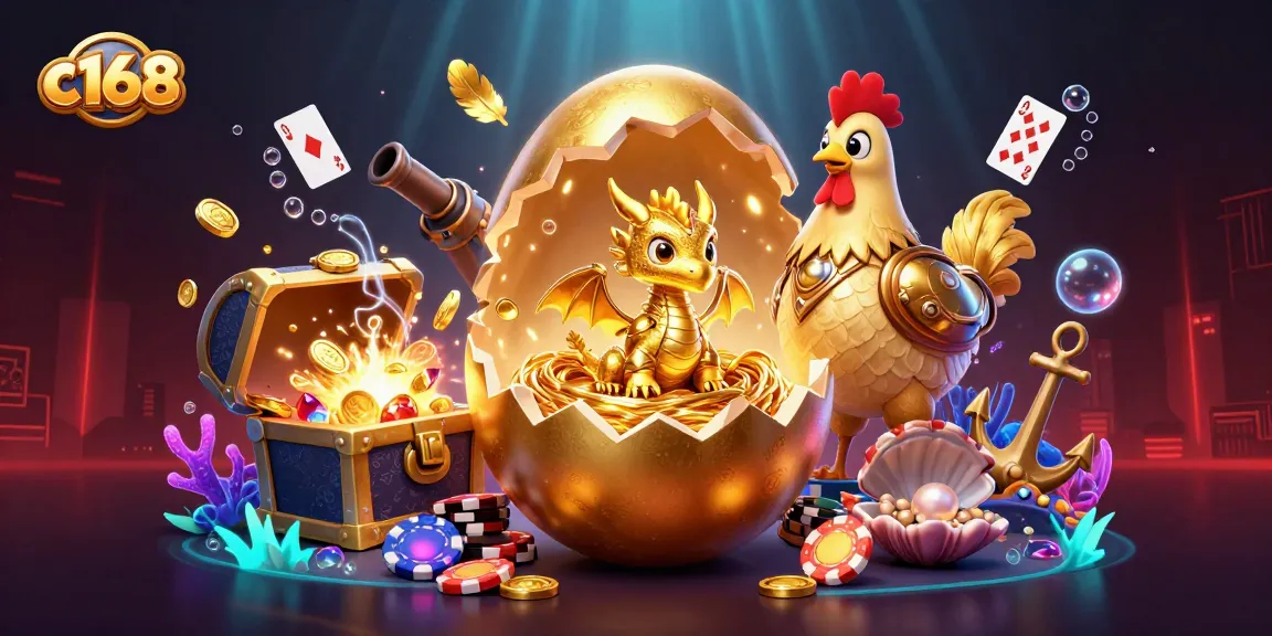 Engage with c168's thrilling dragon-themed poker adventure, featuring gold coins and vibrant elements.