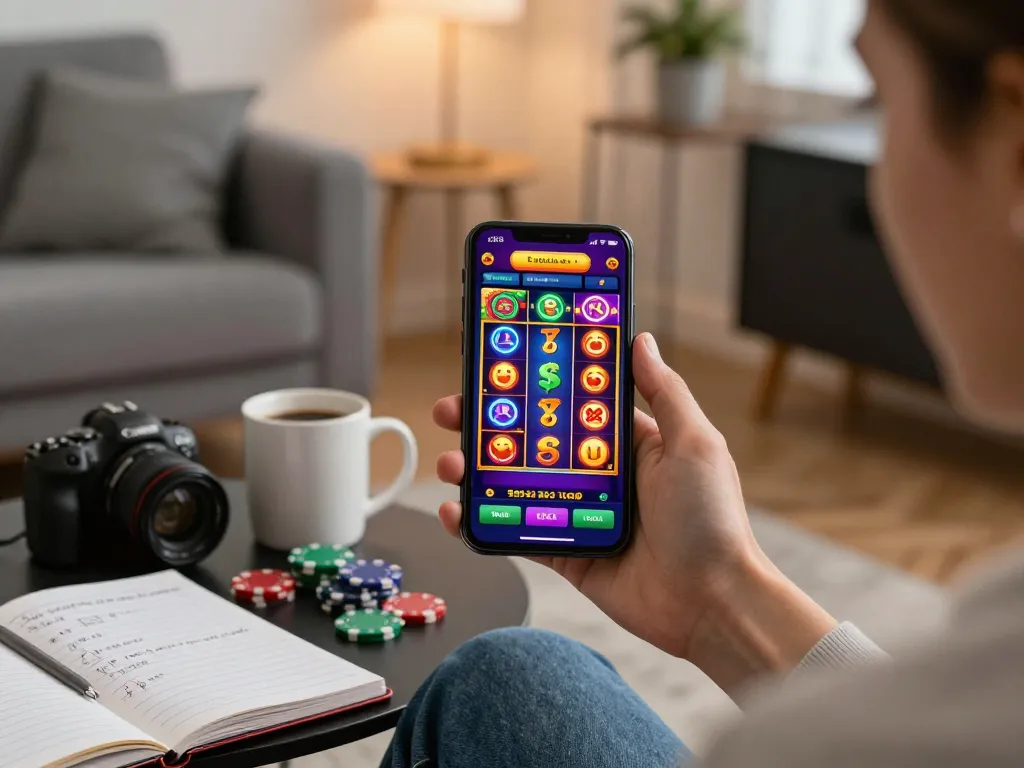 Engaging with 79King casino app on smartphone showcasing vibrant mobile gaming.