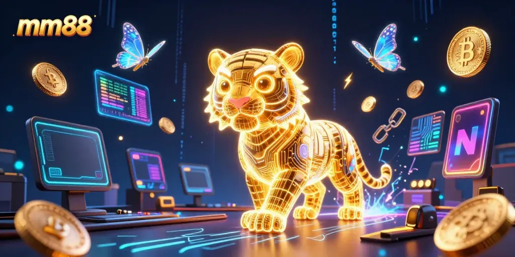 Experience thrilling moments at mm88, where the golden tiger embodies the excitement of digital betting.