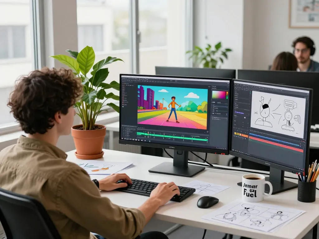 Kling 2.6 motion control workspace with character animation design in progress, showcasing creativity and technology integration.