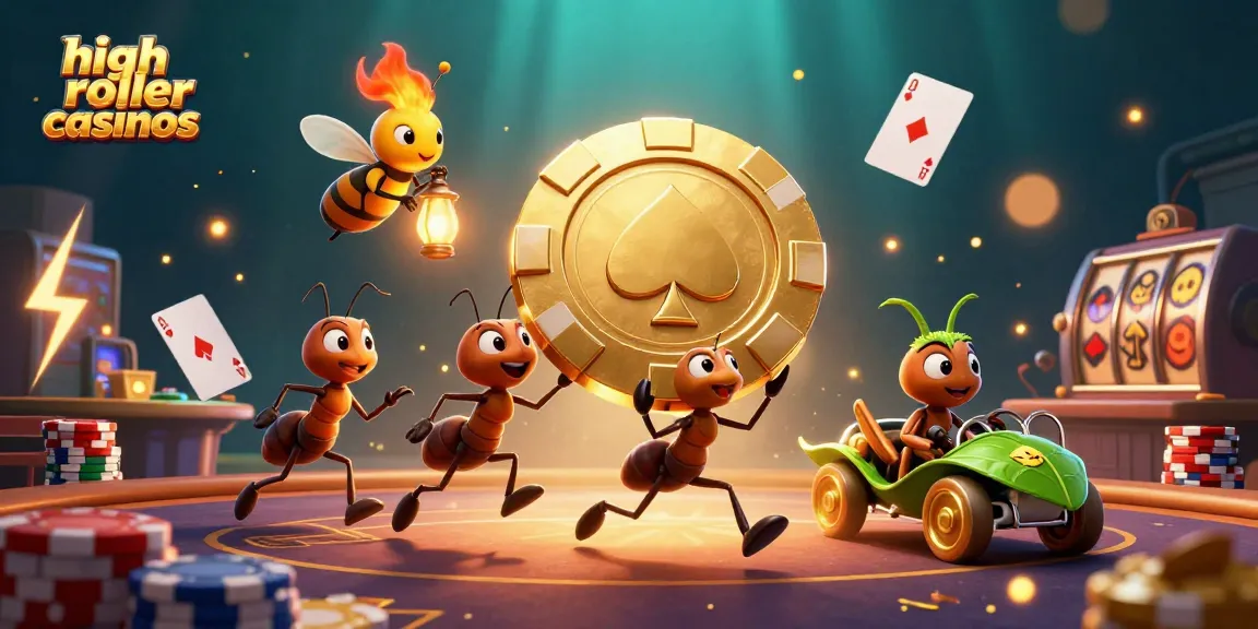 Engage in high roller casinos with a thrilling poker heist led by 3D cartoon ants.