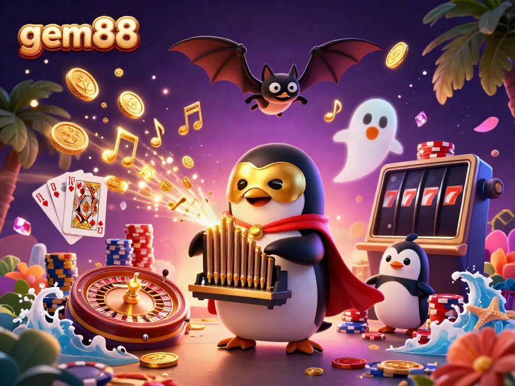 Engage in exciting gaming moments at gem88 with dazzling coins, slots, and vibrant casino elements.
