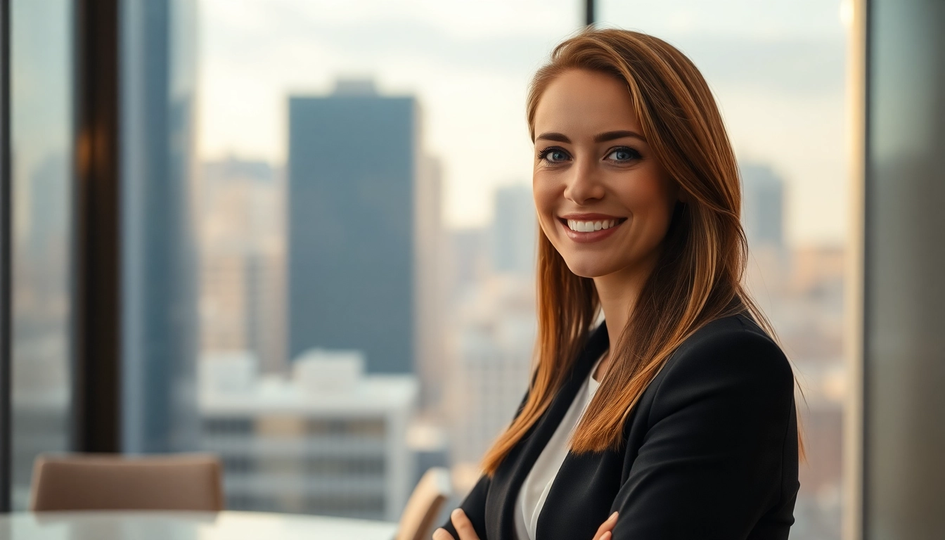 Professional headhunter engaging with clients in a modern office, emphasizing expertise and approachability.