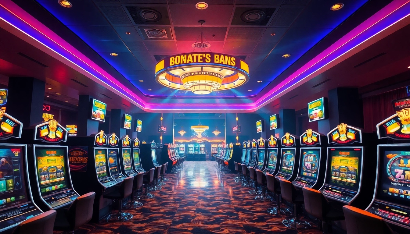 Genieße aufregende Spiele in Casinos ohne Lizenz in Deutschland mit modernen Spielautomaten und bunten Lichtern.