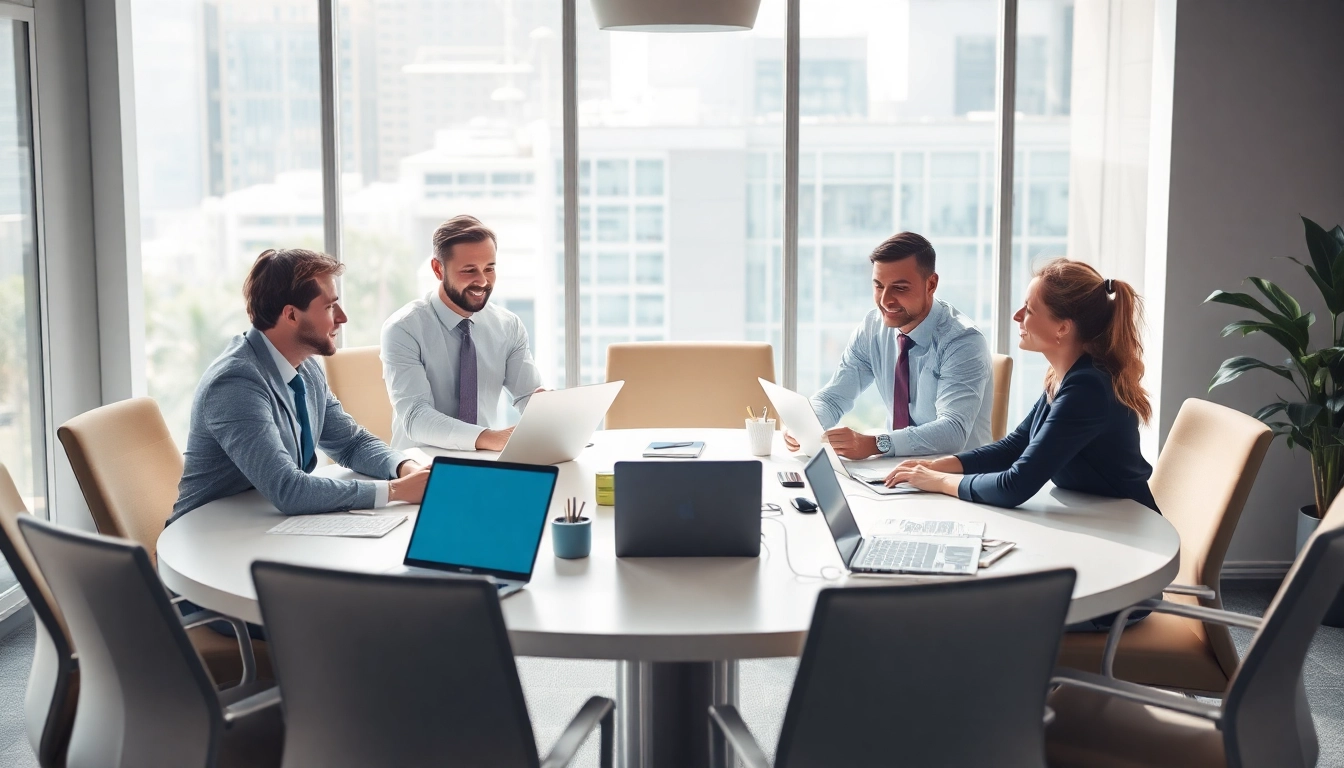 Top Vertriebsmitarbeiter rekrutieren in einem inspirierenden Büro-Setting mit einem engagierten Team, das zusammenarbeitet.
