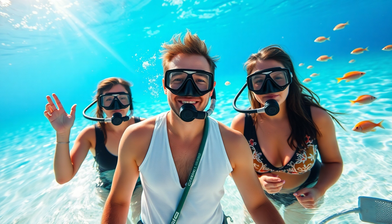 Tauchschule Playa del Carmen: Ein Tauchlehrer unterrichtet Anfänger in klarem Wasser mit bunten Korallen.