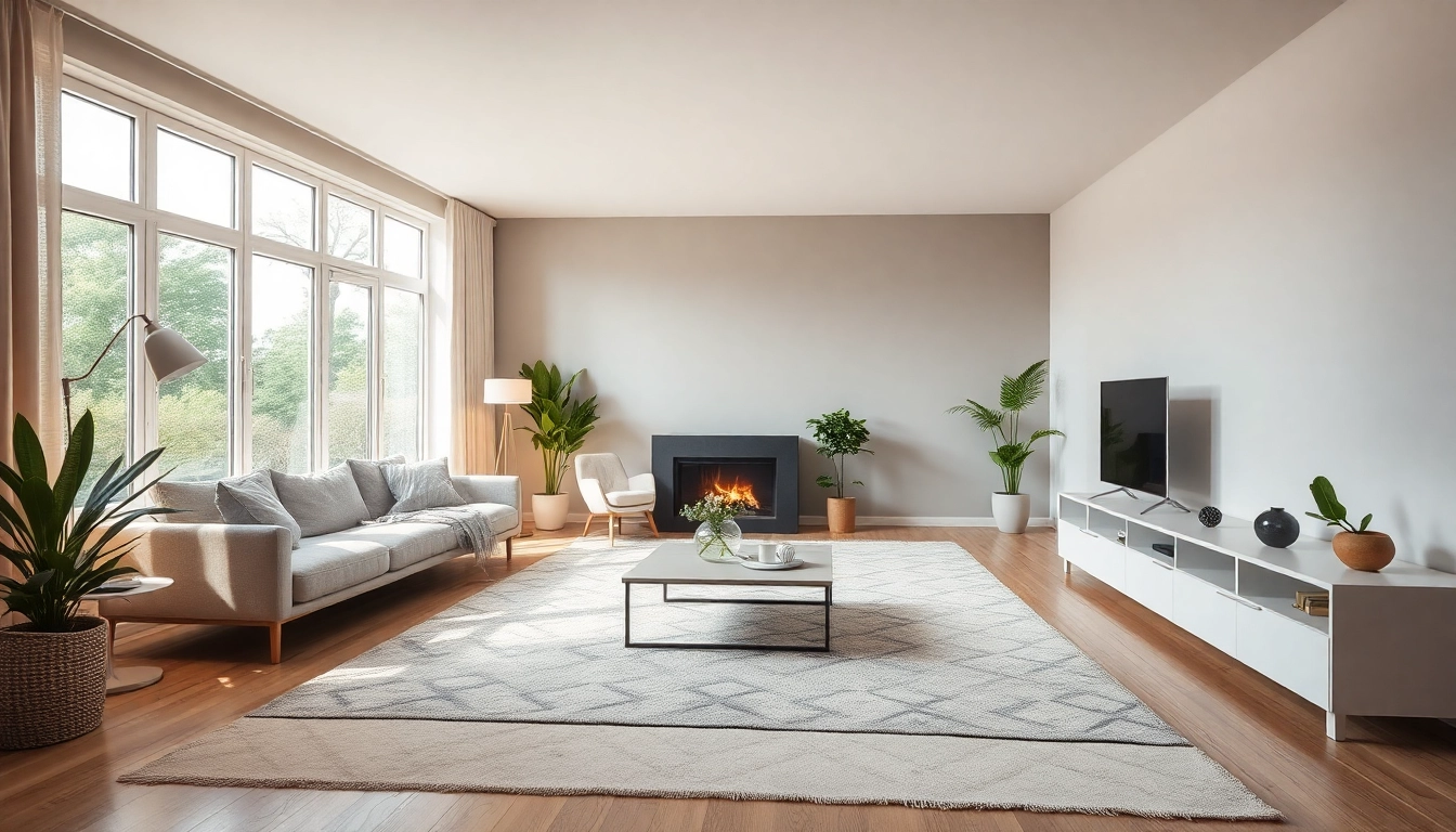 Elegante Raumgestaltung mit gemütlicher Atmosphäre und modernen Möbeln.