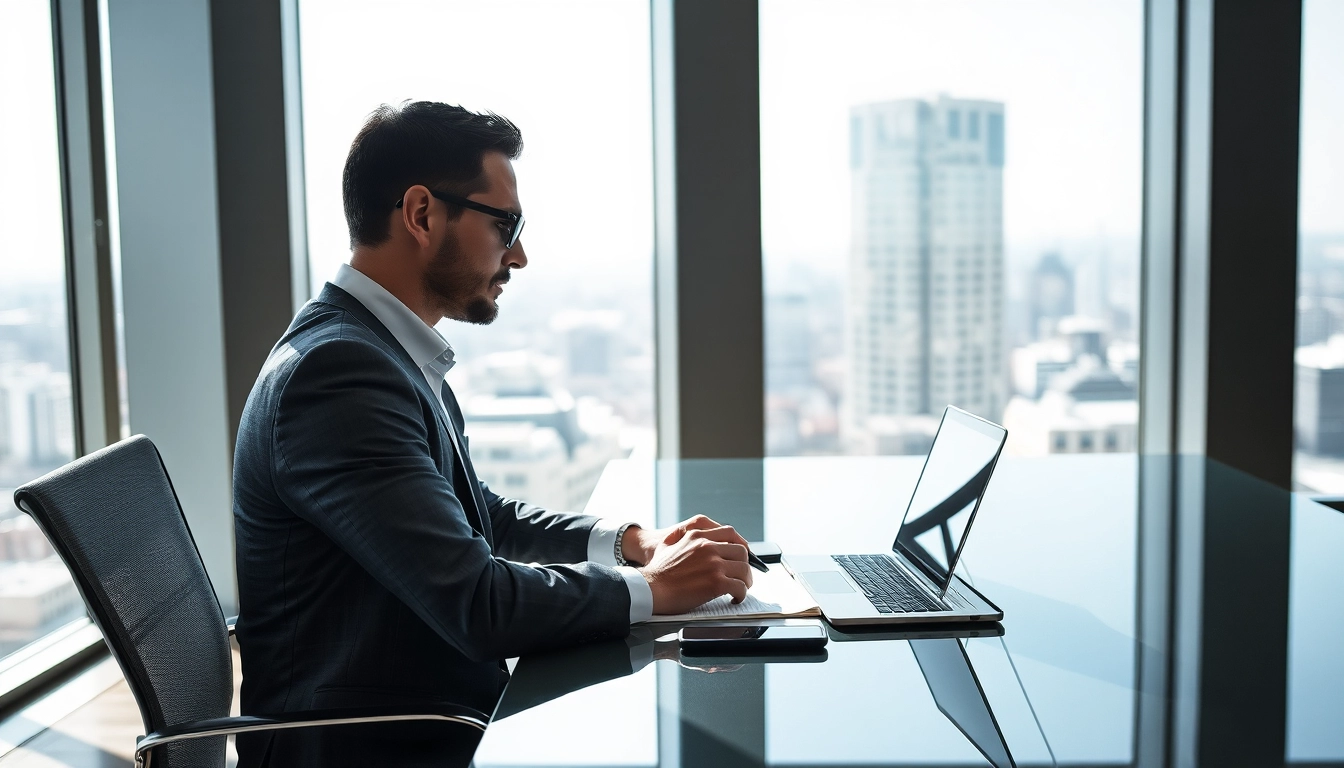 Headhunter IT im Büro, der konzentriert an einem Recruiting-Projekt arbeitet.