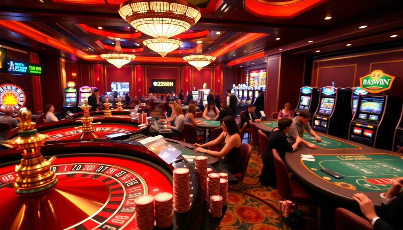 Experience the thrill of betting at 32WIN with dynamic gaming tables and vibrant atmosphere.