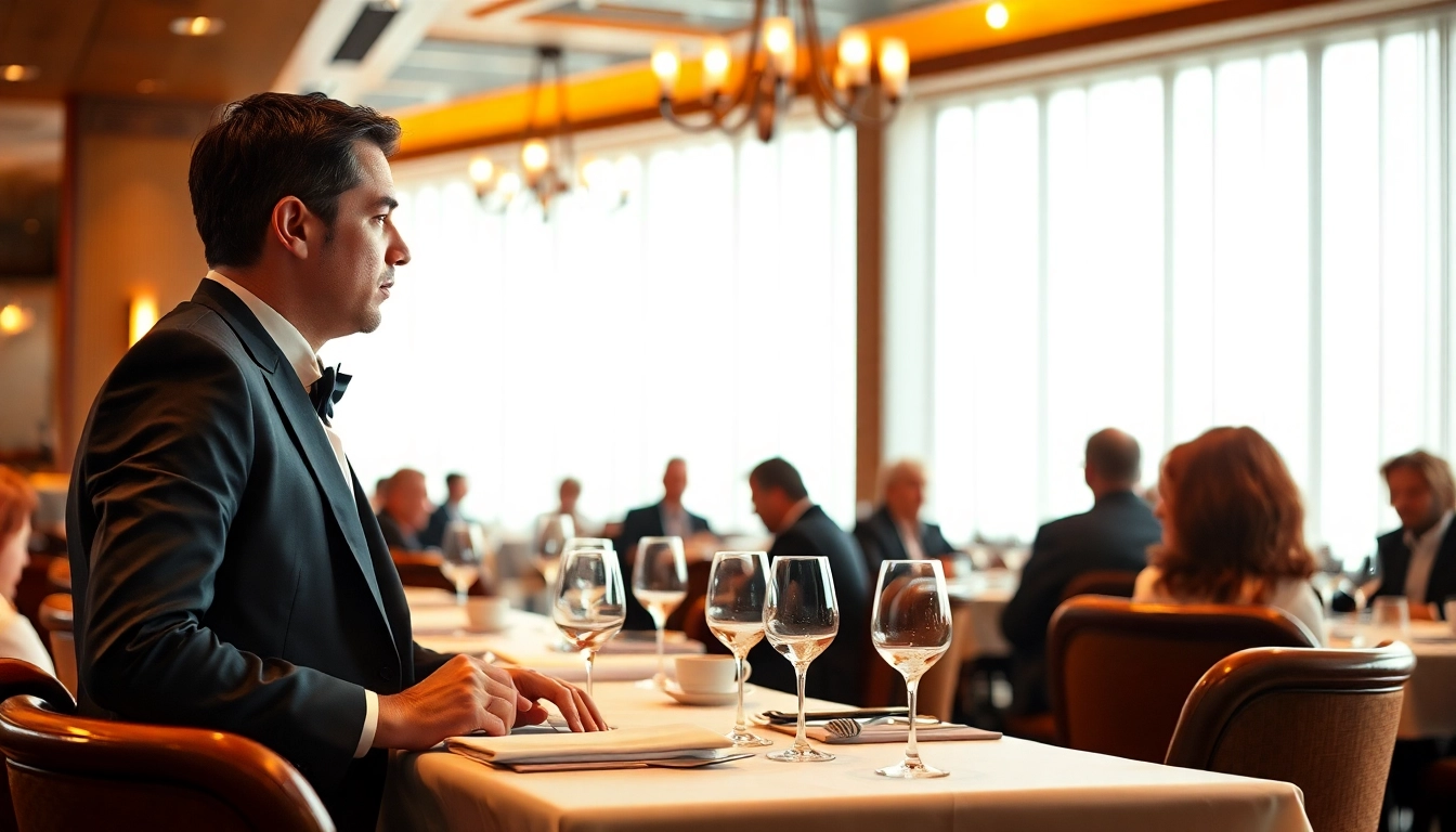 Headhunter Gastronomie im eleganten Restaurant, das eine Diskussion mit Fachleuten führt