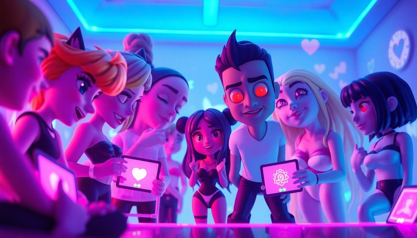 Engaging visual of playful characters in an interactive ai chat nsfw environment, highlighting intimate digital interactions.