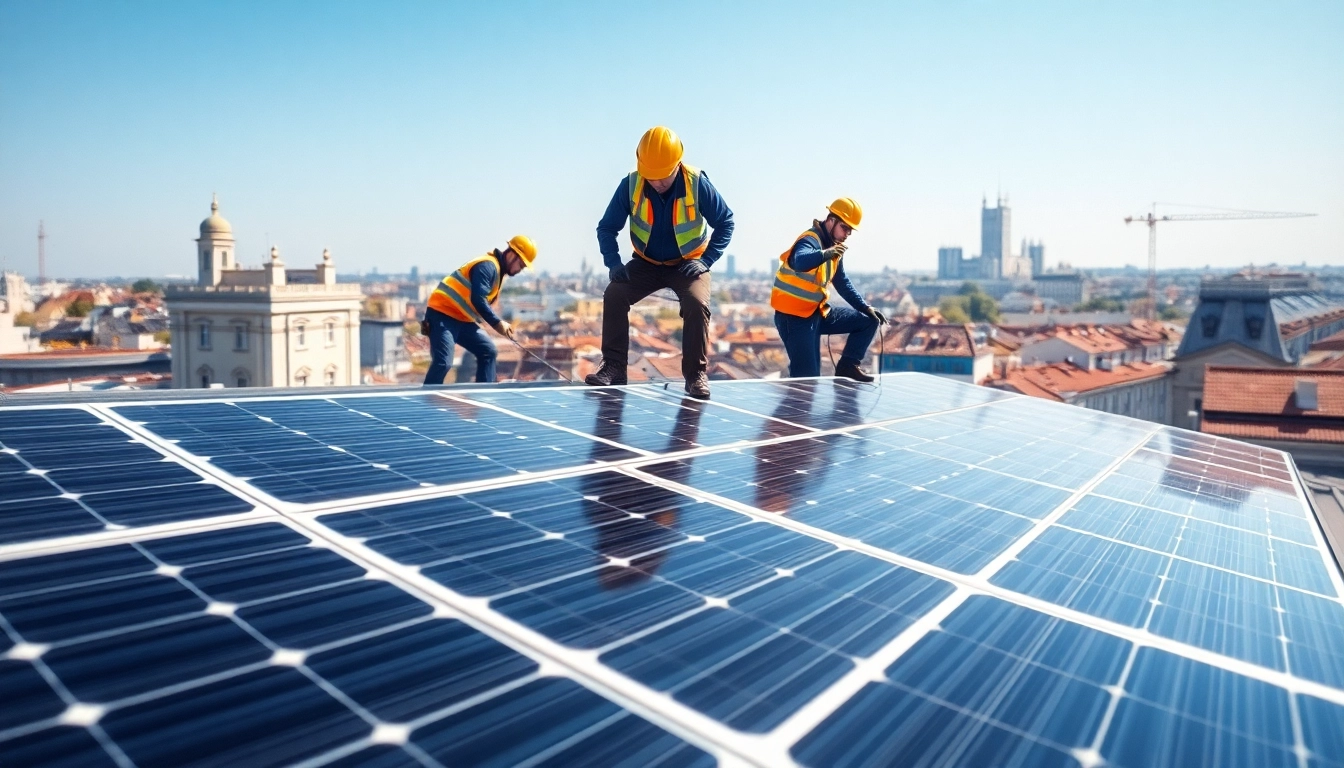 Efficient solar panel installation in Wien highlighting Pv anlagen wien innovation and teamwork.