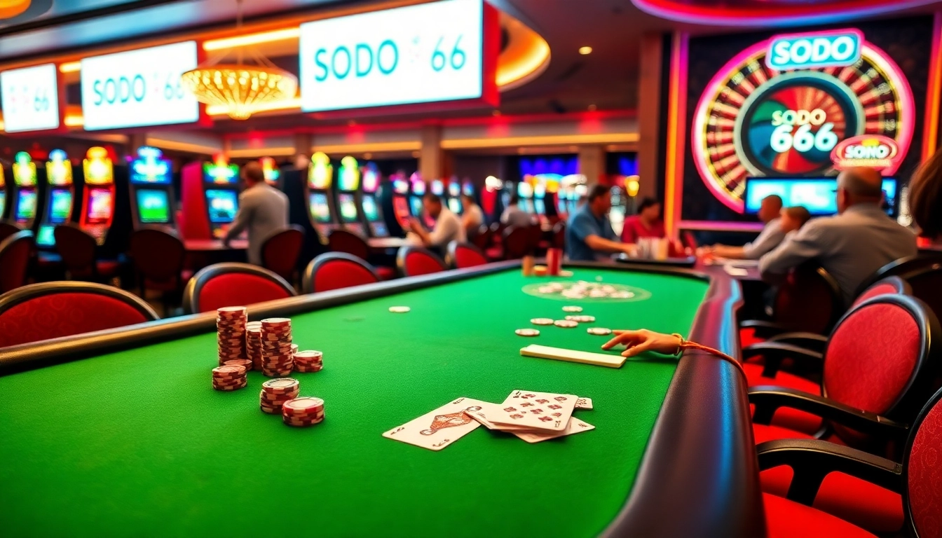 Experience high-stakes excitement at SODO 66 casino featuring poker, slots, and roulette.